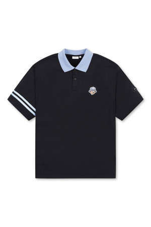 (M) Lightweight Pique Collar T-shirt_BLACK-a