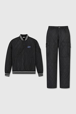 (남성) Quilted Ribbed Neck Pullover Set