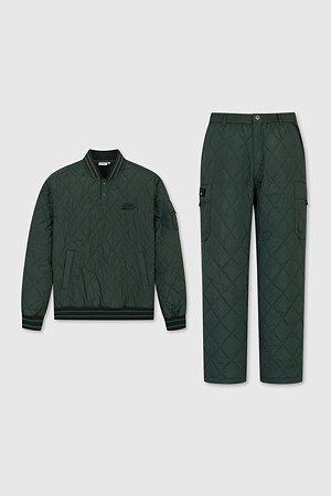 (남성) Quilted Ribbed Neck Pullover Set