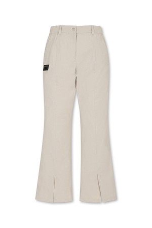 (W) Front Slit Twill Bootcut Pants_BEIGE-a
