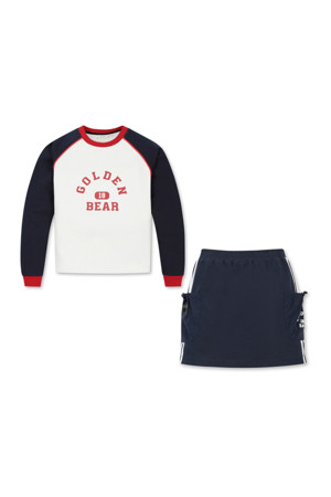 W Color Blocked SweatShirt Set Up_NAVY-a