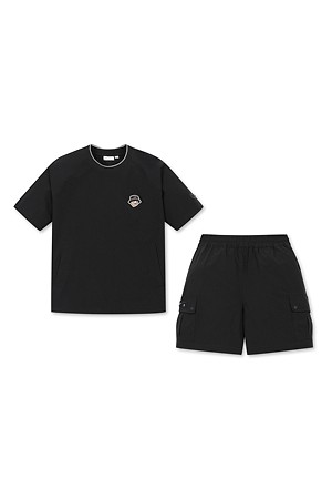 (W) Lightweight Woven Crewneck T-shirt Set Up