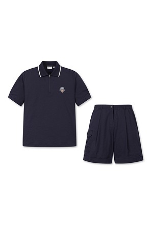 (W) Seersucker Collar T-shirt Set Up