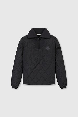 (여성) Quilted V-neck Sweat (SET UP)_BLACK-a