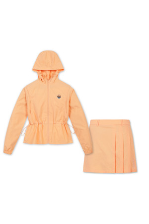 (W) Grid Peplum Hoody Jacket Set Up
