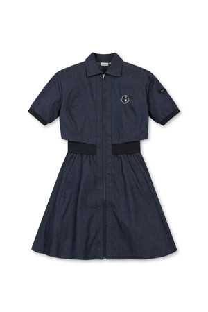 (W) Full-zip Collar Dress				 					 					_NAVY-a
