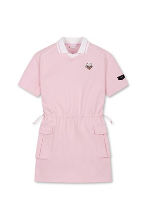 (W) Pique Polo Collar One-piece