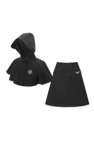 (W) Packable Hoodie Poncho Set Up