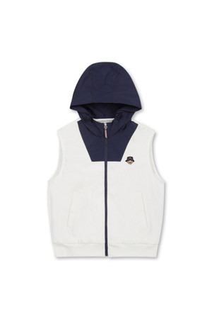 (W) Color Blocked Hood Vest					 					