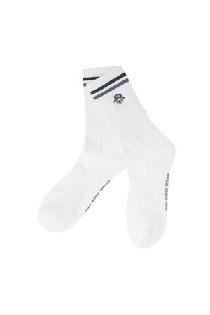 (U) Back Lettering Bucket Bear Mid Socks					 					 					