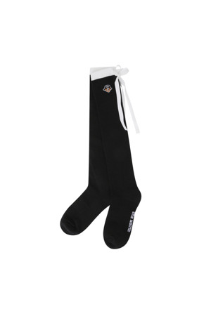 (W) Ribbon Tie Knee-Socks		 					 					