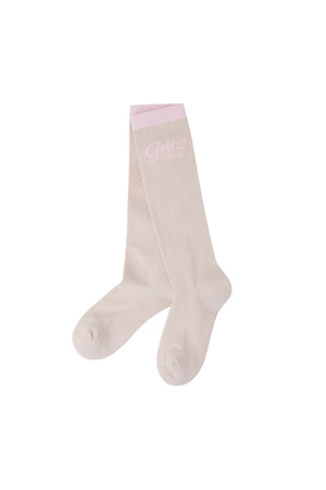 (W) Lettering Jaquard Knee-Socks				 					 					