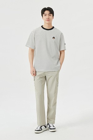 (M) Stretch Nylon String Jogger Pants_BEIGE-a