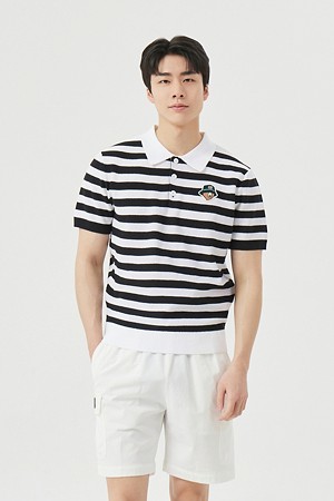 (M) Striped Collar Sweater					 					 					_BLACK-a