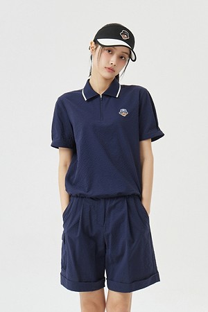 (W) Seersucker Collar T-shirt	