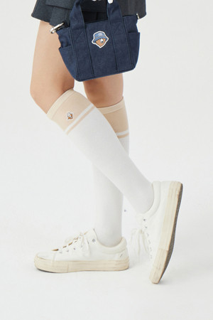 (W) Color Block Knee-Socks				 					 					