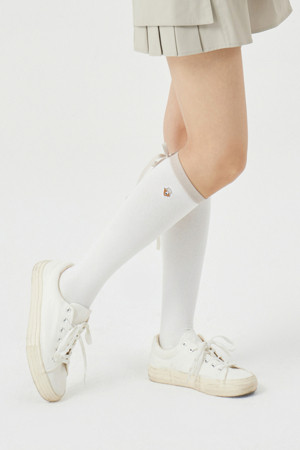 (W) Ribbon Tie Knee-Socks		 					 					