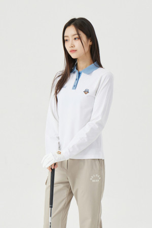 (W) Contrast Collar Long Sleeve T-shirt