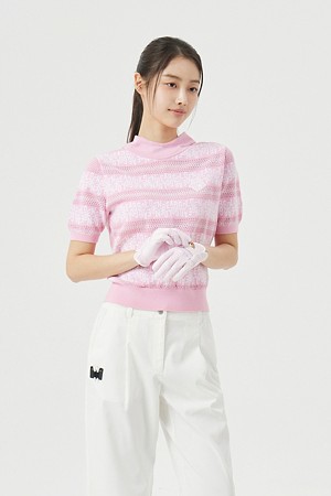 (W) Hoodie Lettered Stripe Sweater	