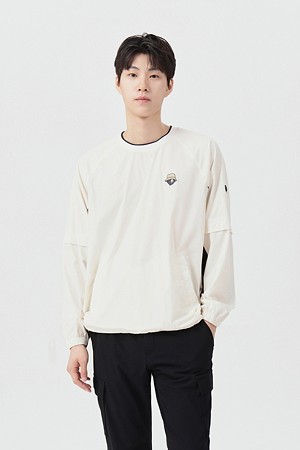 (남성) Crewneck Mesh Lined Woven Pullover