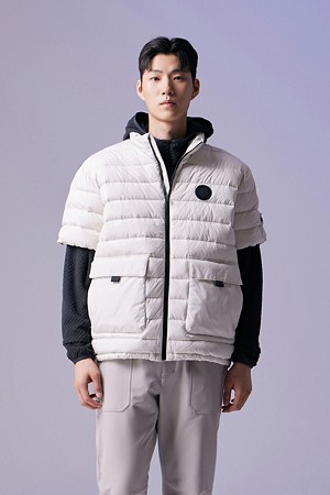 (남성) Quilted Half Sleeve Down Jumper_IVORY-a