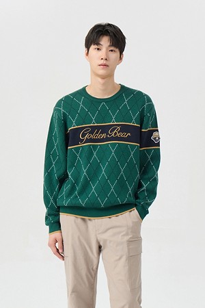 (남성) Argyle Crewneck Sweater_GREEN-a