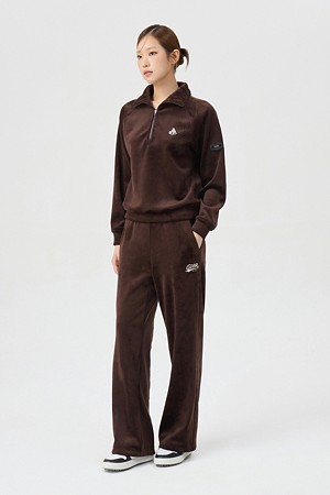 (여성) Velour Semi Wide Pants (SET UP)