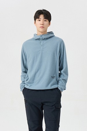 (남성) Fluffy Thermal Quarter Snap Down Mid-Layer_GREY-a