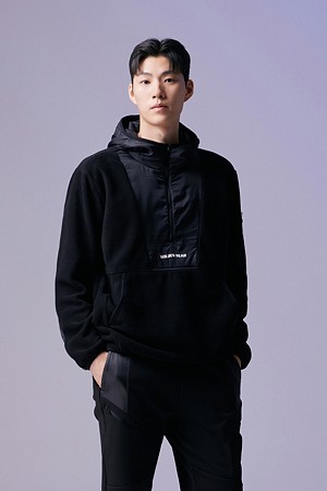 (남성) Woven Fleece Hybrid Half-Zip Hoody