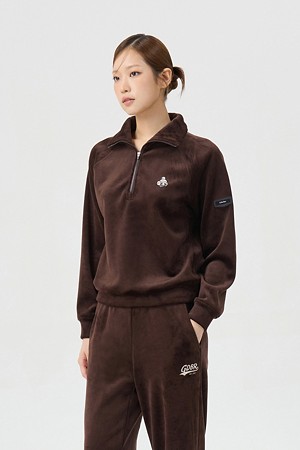 (여성) Velour Raglan Half Zip-up (SET UP)
