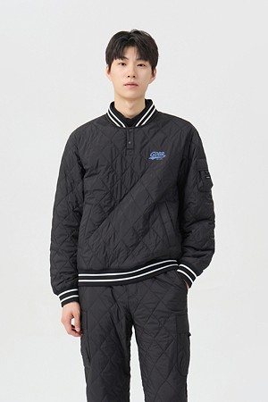 (남성) Quilted Ribbed Neck Pullover