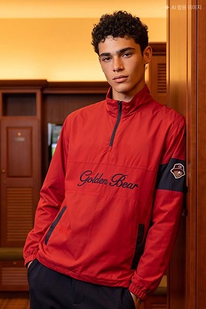 (남성) Woven Lined Half-Zip Pullover