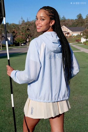 (W) Grid-Pattern Pleated Skirt	 					_BEIGE-a