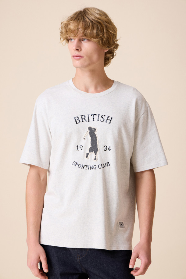 HENRY COTTON'S - 반팔티셔츠 - [British Sporting Club] Applique half T-Shirt