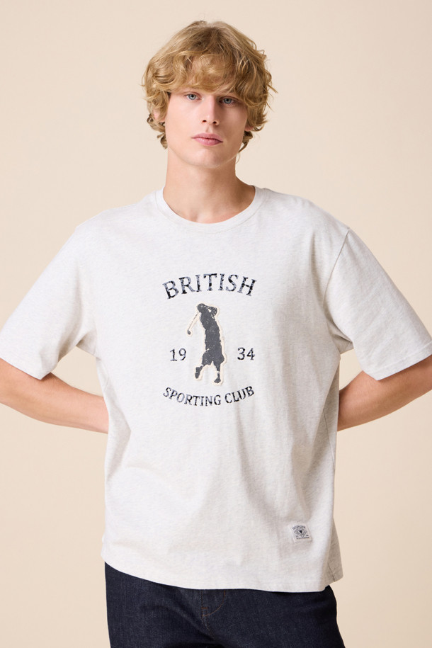 HENRY COTTON'S - 반팔티셔츠 - [British Sporting Club] Applique half T-Shirt