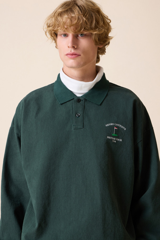 HENRY COTTON'S - 스웨트셔츠 - [British Sporting Club] Washing collar sweatshirt