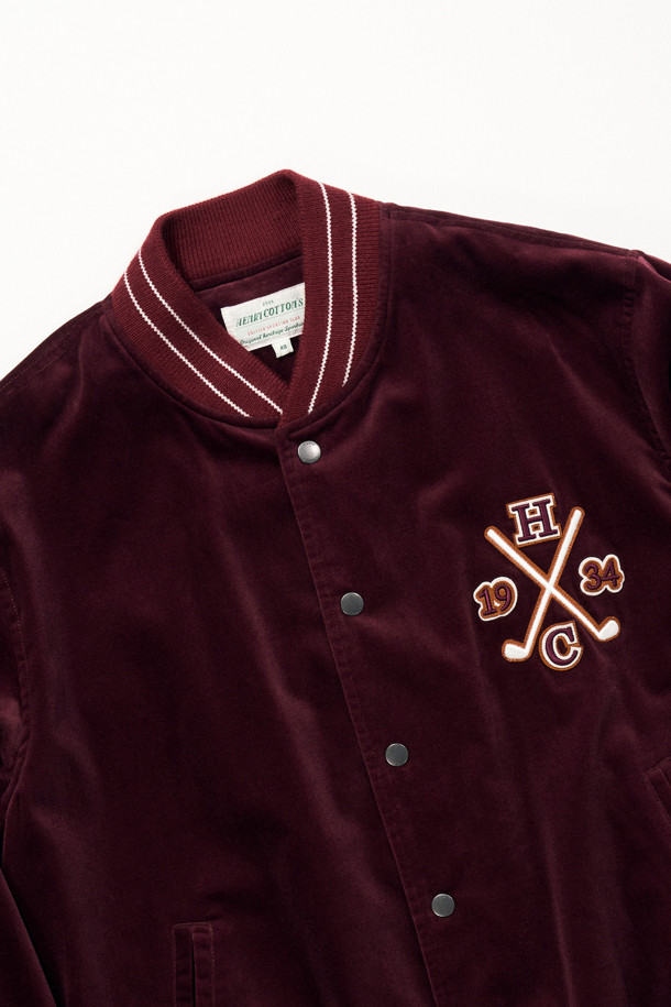 HENRY COTTON'S - 블루종/점퍼 - [British Sporting Club] Golf artwork velvet blouson jacket 