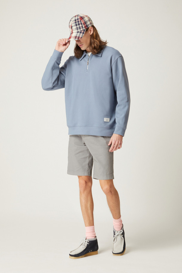 HENRY COTTON'S - 티셔츠 - S/S 집업 폴로 티셔츠