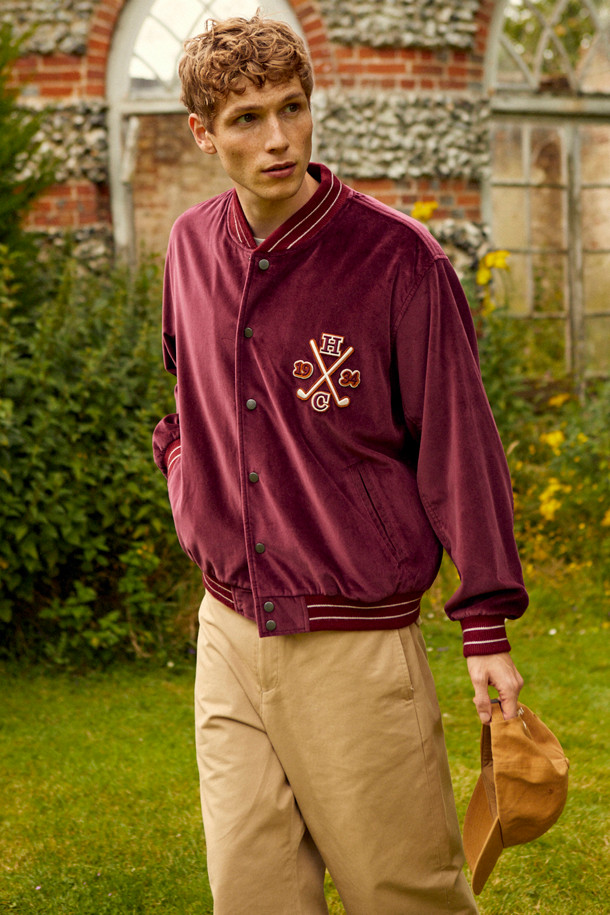 HENRY COTTON'S - 블루종/점퍼 - [British Sporting Club] Golf artwork velvet blouson jacket 