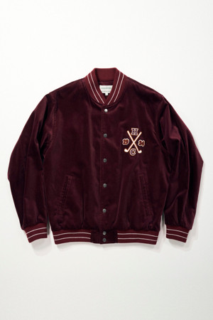 [British Sporting Club] Golf artwork velvet blouson jacket 