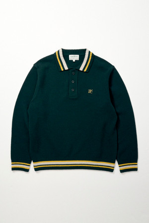 [British Sporting Club] Color mixed polo knit