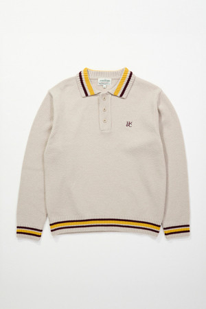 [British Sporting Club] Color mixed polo knit