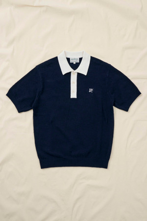 [British Sporting Club] Color mixed polo knit