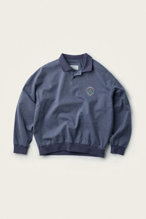[British Sporting Club] Washing Pigment Collar Sweatshirt