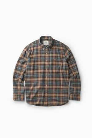 [Imported Fabric] 브라운 그레이 체크 셔츠 (레귤러핏)