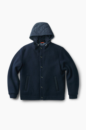 [Italian Fabric] 디테처블 후드 울 다운 점퍼