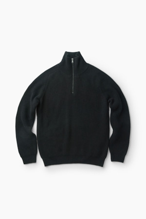 울혼방 하프 집업 니트