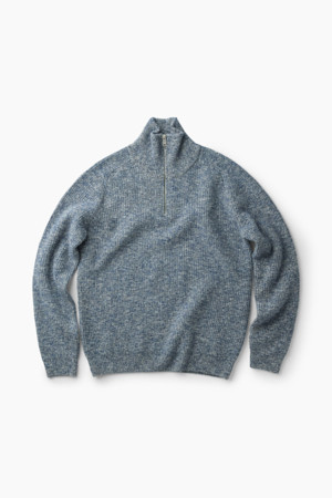 울혼방 하프 집업 니트