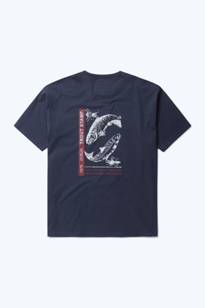 (Fly Fishing Club) Fishing Print Round T-shirt