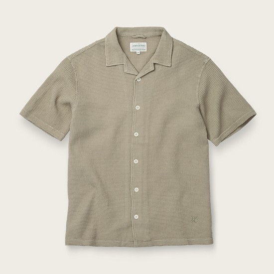 [Brtish Sporting Club] Waffle Dyeing Half Sleeve Shirts (Set-up)